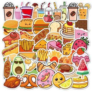 Cartoon Food Stickers (25‎ Pc) SO FUN & SUPER CUTE!!